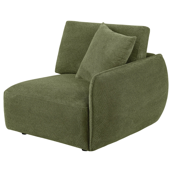 Elysia Chenille Upholstered Modular RAF Chair Green
