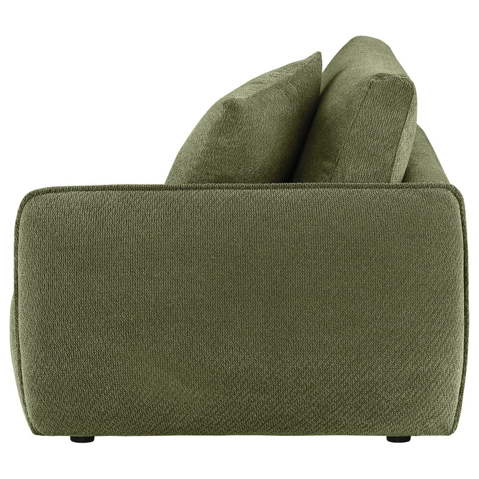 Elysia Chenille Upholstered Modular RAF Chair Green