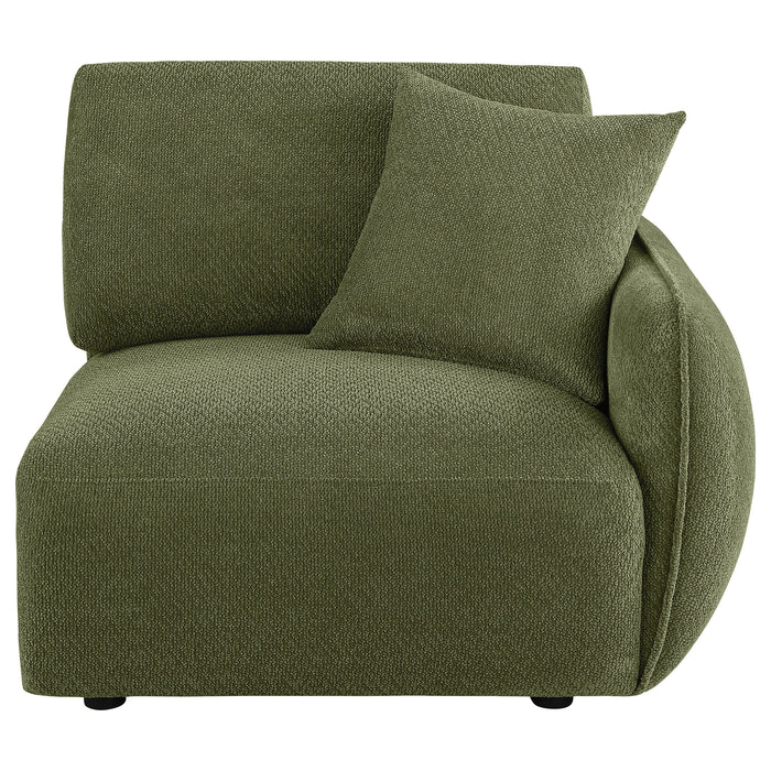 Elysia Chenille Upholstered Modular RAF Chair Green