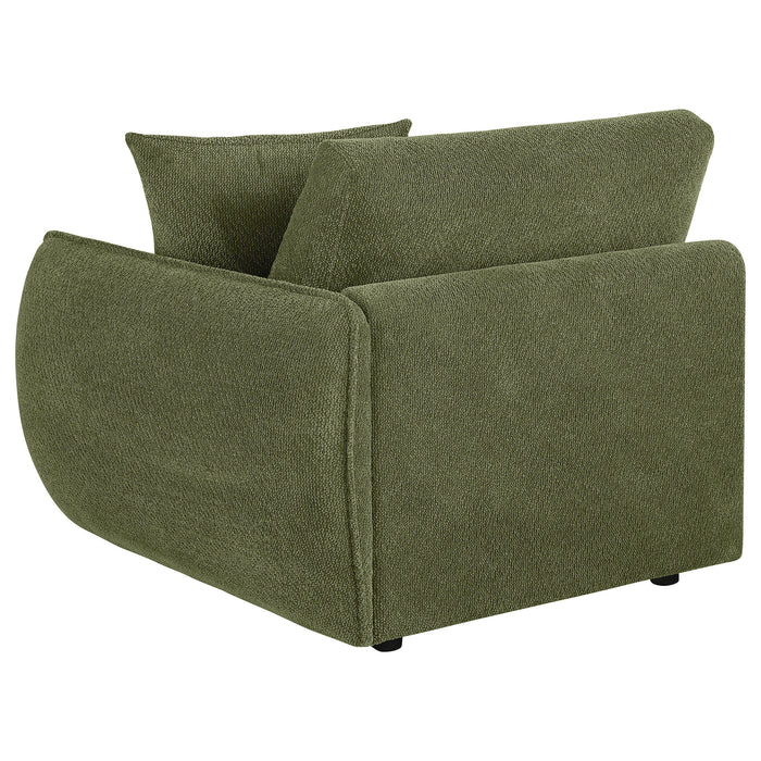 Elysia Chenille Upholstered Modular RAF Chair Green