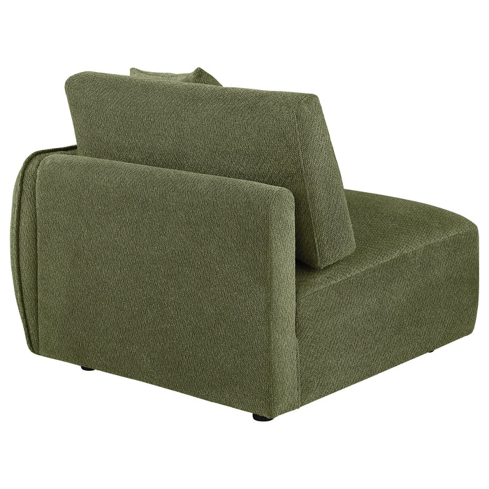 Elysia Chenille Upholstered Modular RAF Chair Green