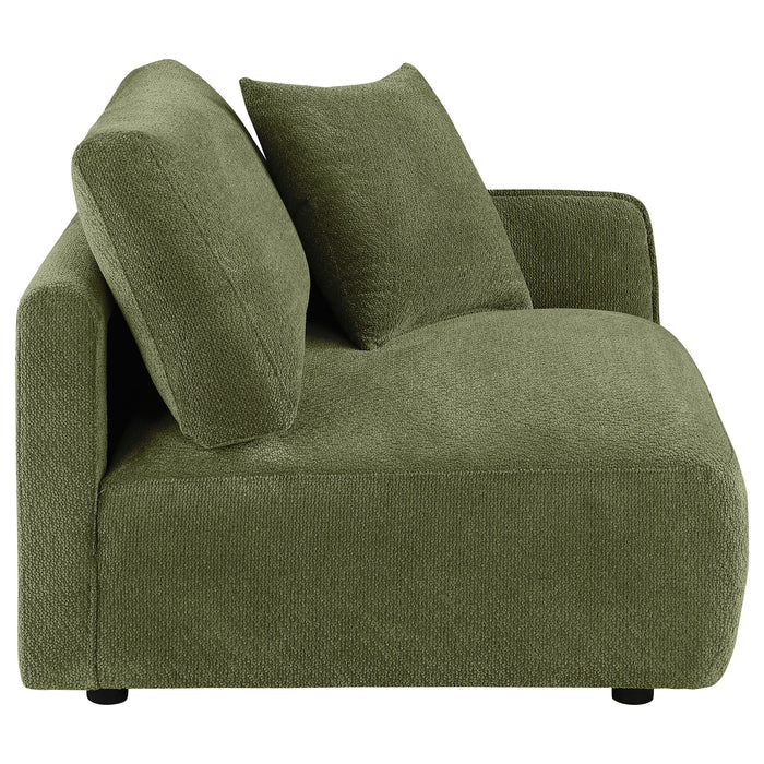 Elysia Chenille Upholstered Modular RAF Chair Green