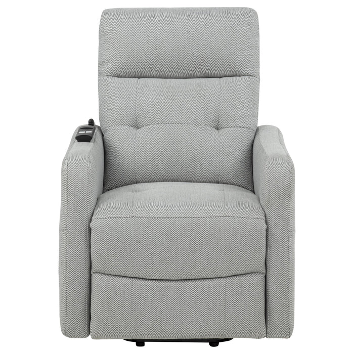 Dayes Upholstered Power Lift Recliner Chair Light Grey