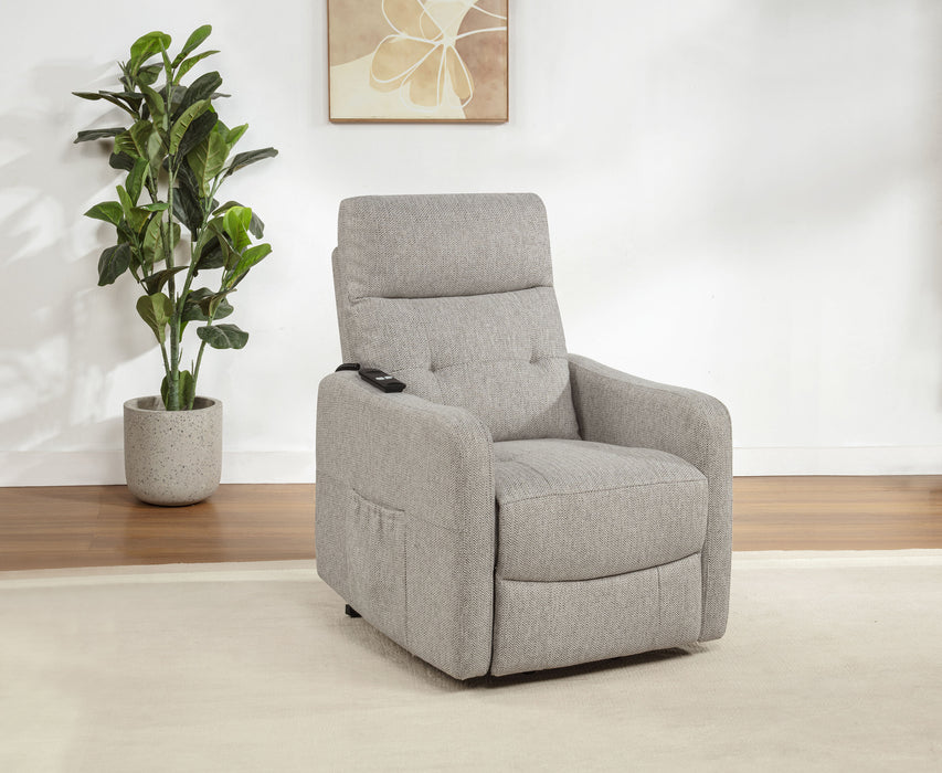 Dayes Upholstered Power Lift Recliner Chair Taupe