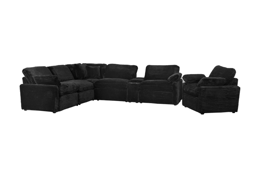 Collins 5-piece Modular Power Reclining Sectional Black
