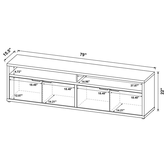Sentnor 79-inch 4-door Engineered Wood TV Stand Media Console Mango