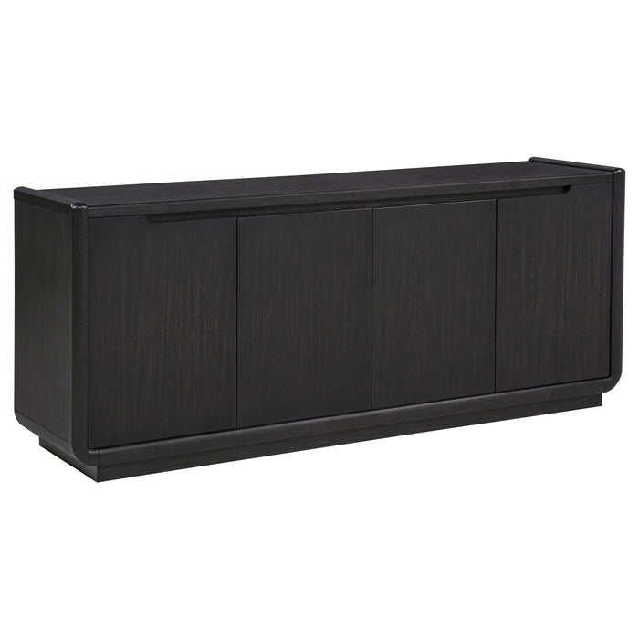 Leandro 72-inch 4-door TV Stand Media Console Burnished Black