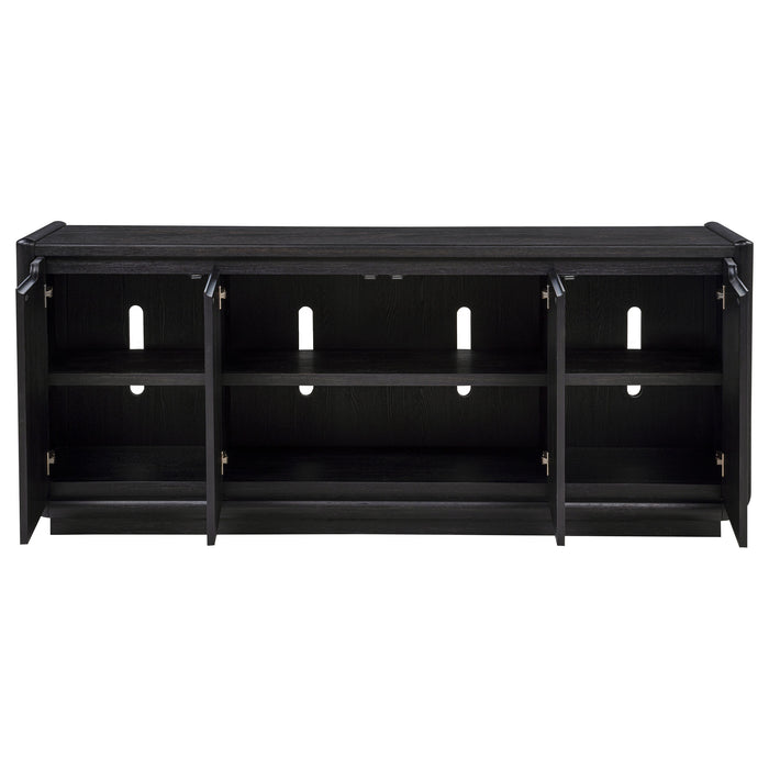 Leandro 72-inch 4-door TV Stand Media Console Burnished Black