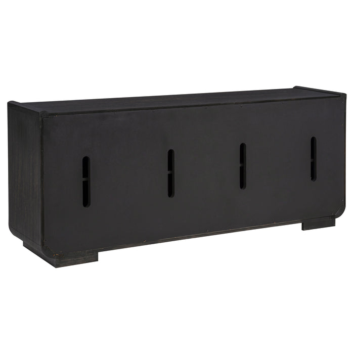 Leandro 72-inch 4-door TV Stand Media Console Burnished Black
