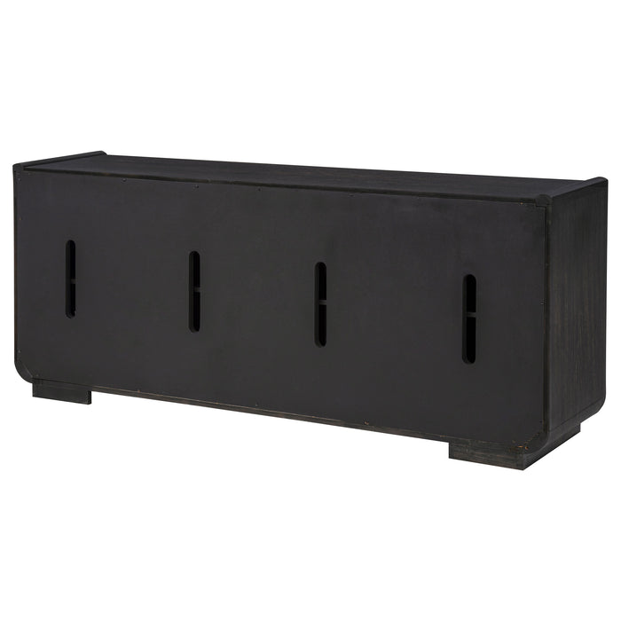 Leandro 72-inch 4-door TV Stand Media Console Burnished Black
