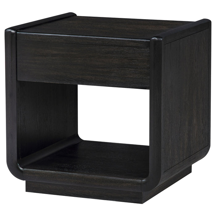 Leandro 1-drawer Wood Occasional Side End Table Burnished Black