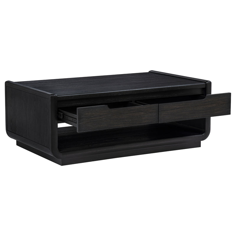 Leandro 2-piece Wood Coffee and End Table Set Burnished Black