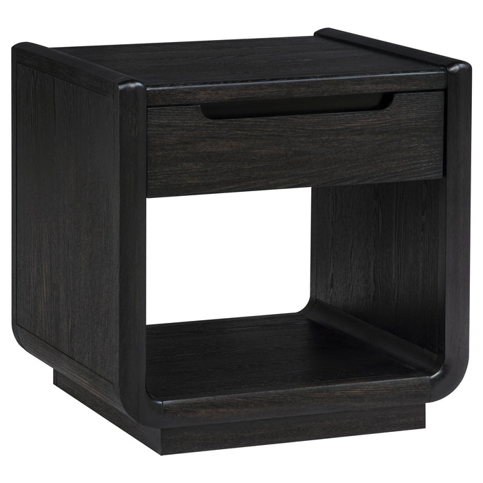 Leandro 3-piece Wood Coffee and End Table Set Burnished Black