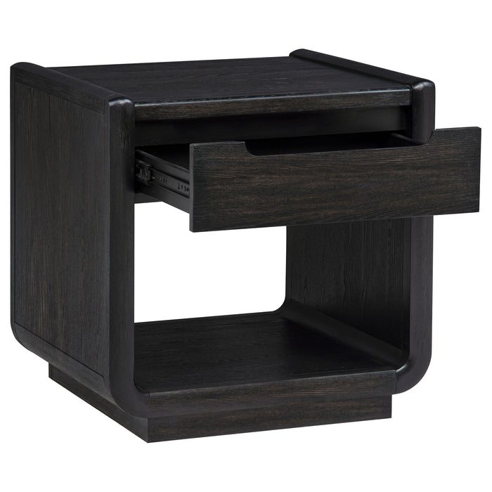Leandro 3-piece Wood Coffee and End Table Set Burnished Black