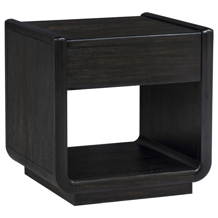 Leandro 3-piece Wood Coffee and End Table Set Burnished Black