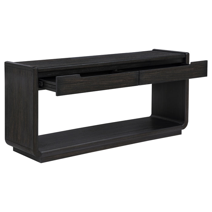 Leandro 2-drawer Entryway Sofa Console Table Burnished Black
