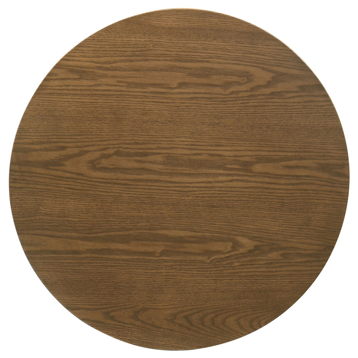 Franklin Round Wood Pedestal Side End Table Dark Brown