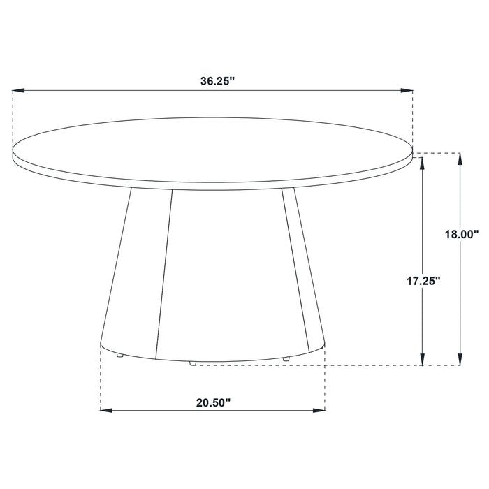 Franklin 2-piece Round Pedestal Coffee Table Set Dark Brown