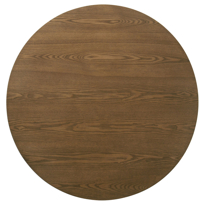 Franklin 3-piece Round Pedestal Coffee Table Set Dark Brown