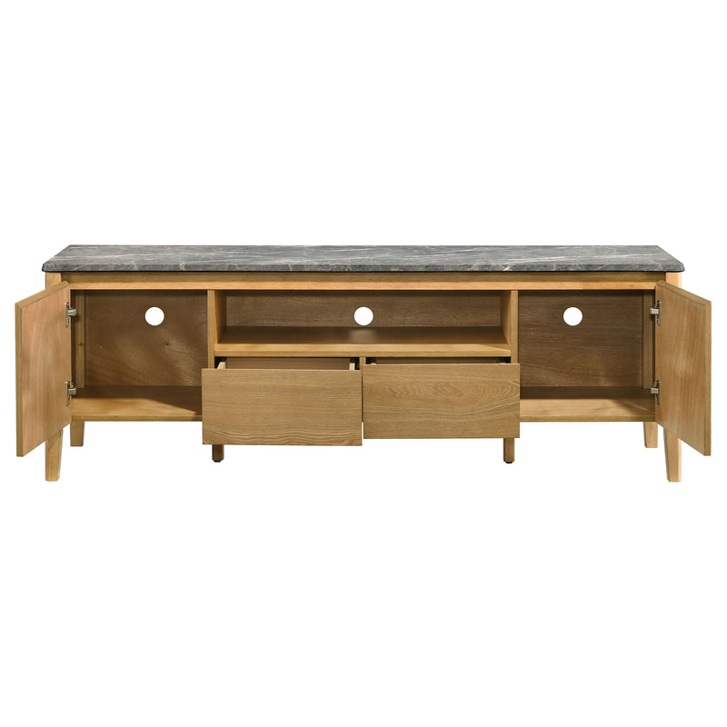 Bradley 63-inch 2-Door SmartTop TV Stand Grey and Natural