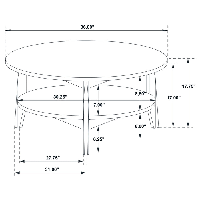 Bradley Round SmartTop Cocktail Coffee Table Grey and Natural