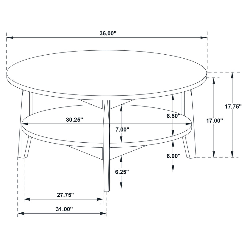 Bradley 2-Piece Round SmartTop Coffee Table Set Grey and Natural