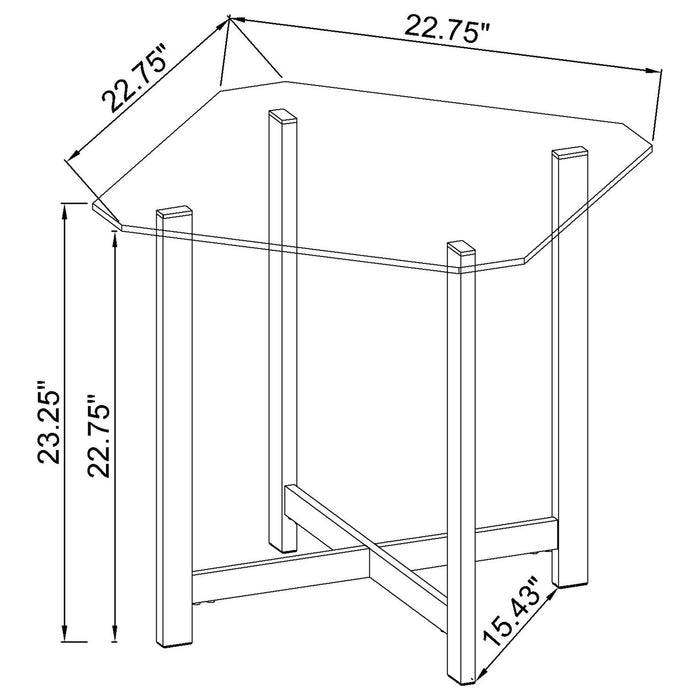 Cronin 2-piece Tempered Glass Top Coffee Table Set Chrome