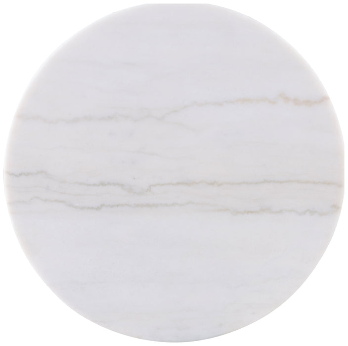 Jason 2-piece Round White Marble Coffee Table Set Greige