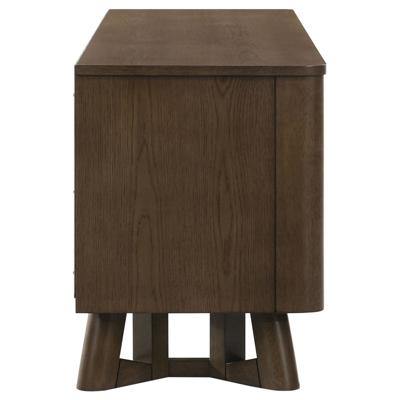 Trotter 71-inch 4-Door Wood TV Stand Media Console Brown