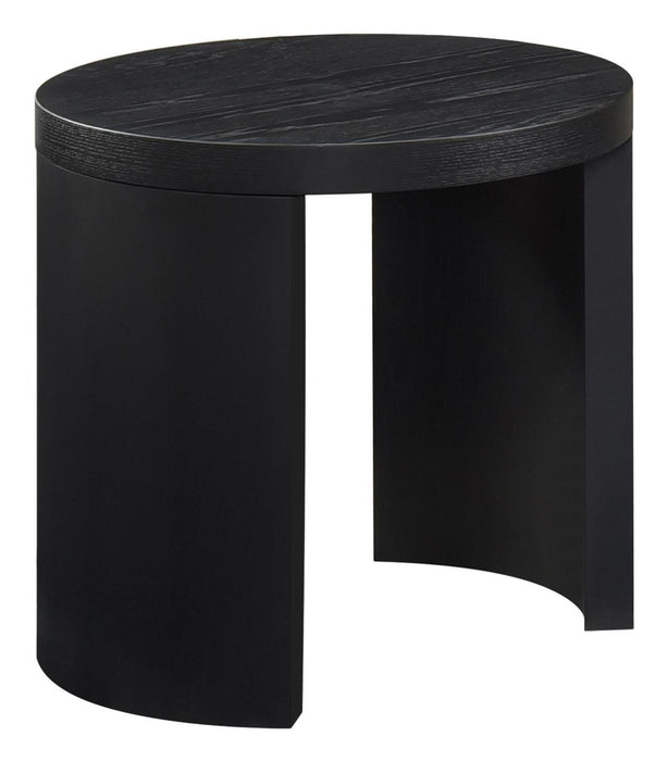 Sweeney 24-inch Round Wood Occasional Side End Table Black