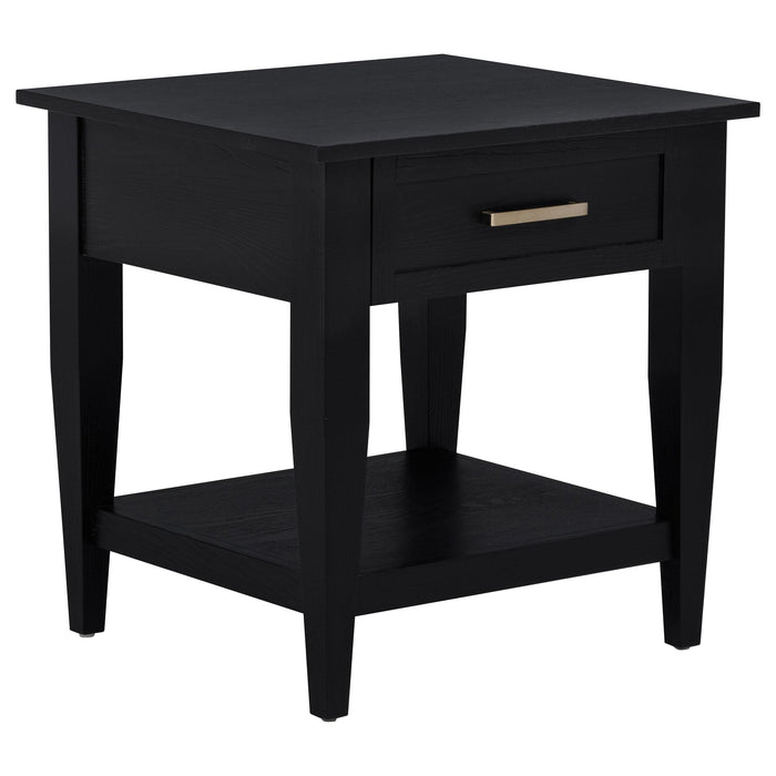 Lindenton 1-drawer Wood Occasional Side End Table Black