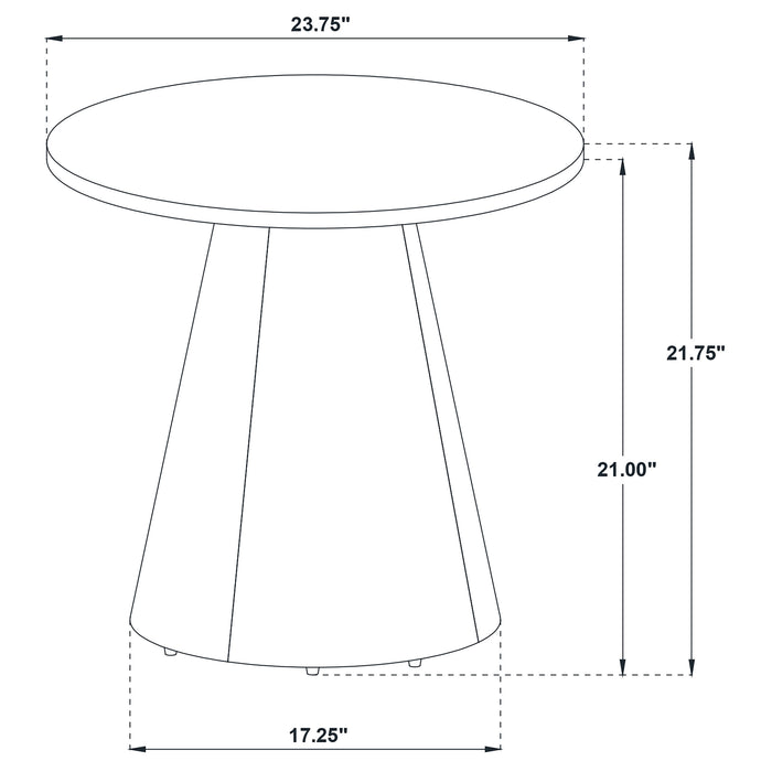 Franklin Round Wood Pedestal Side End Table Grey and Dark Brown