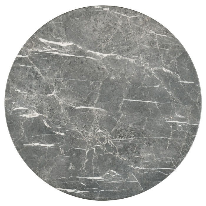 Franklin 2-piece Round Pedestal Coffee Table Set Grey and Dark Brown