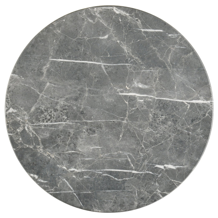 Franklin 3-piece Round Pedestal Coffee Table Set Grey and Dark Brown