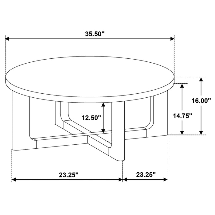 Kessler Round Sculptural Wood Coffee Table Light Oak
