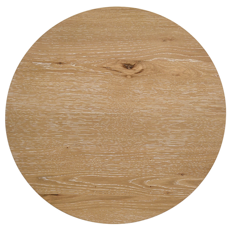 Kessler 3-piece Round Sculptural Wood Coffee Table Set Light Oak