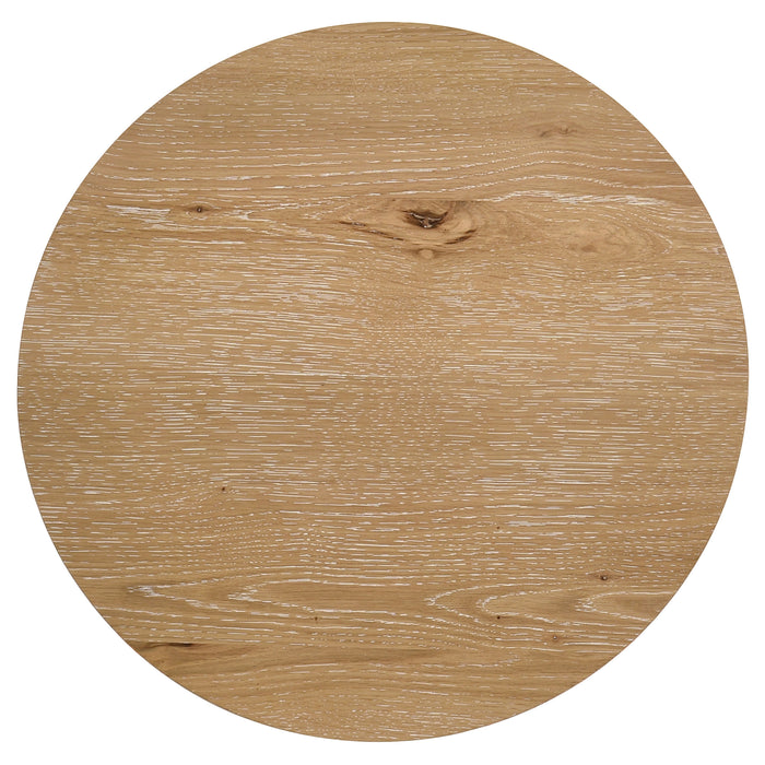 Kessler 3-piece Round Sculptural Wood Coffee Table Set Light Oak