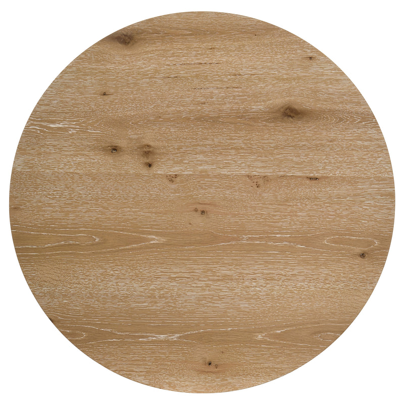 Kessler 3-piece Round Sculptural Wood Coffee Table Set Light Oak