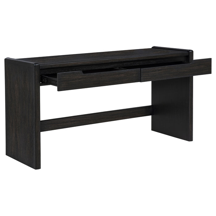 Leandro 2-drawer Home Office Writing Desk Burnished Black