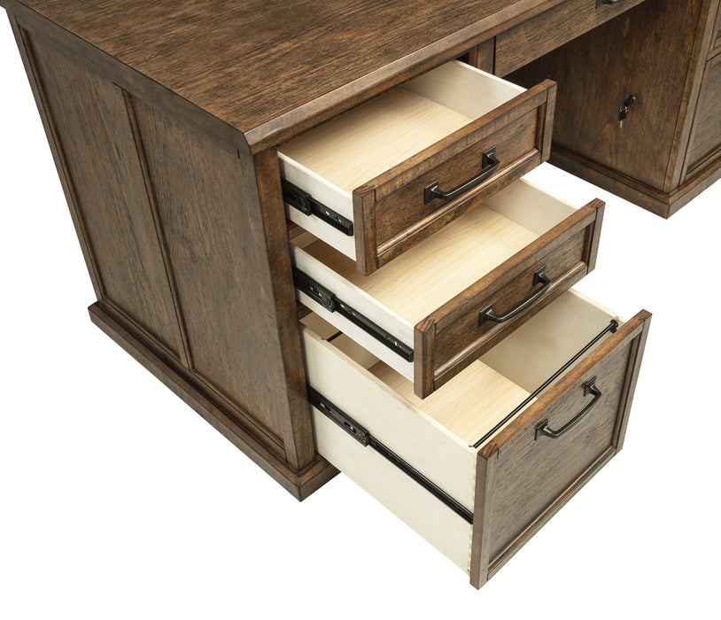 Altidore 68-inch 7-drawer Executive Home Office Desk Distressed Brown