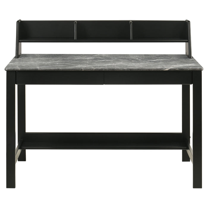 Besler 47-inch SmartTop Writing Desk with Shelf Grey Stone and Black