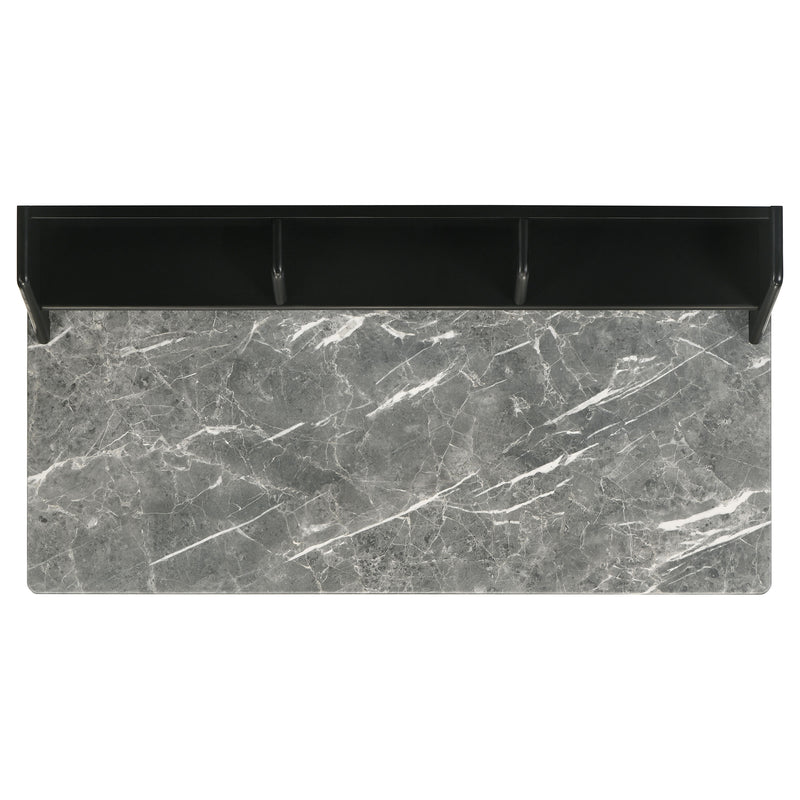 Besler 47-inch SmartTop Writing Desk with Shelf Grey Stone and Black