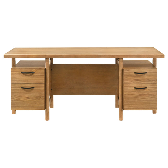 Roldan 69-inch 4-drawer Computer Desk with File Drawer Light Ash