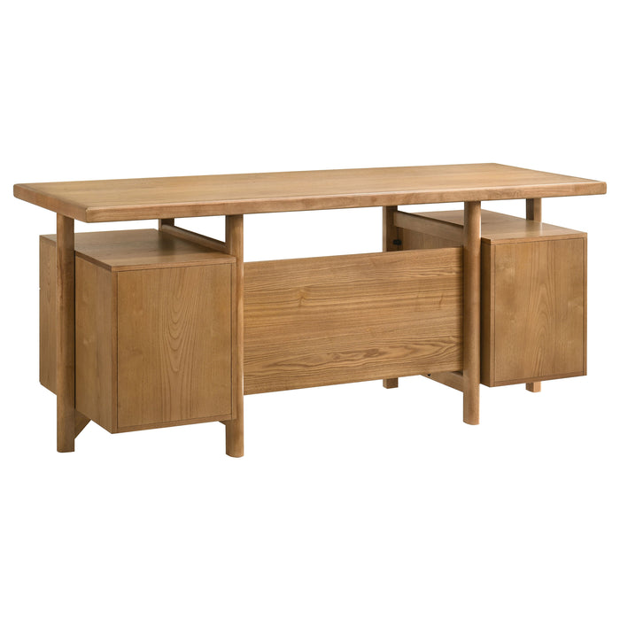 Roldan 69-inch 4-drawer Computer Desk with File Drawer Light Ash