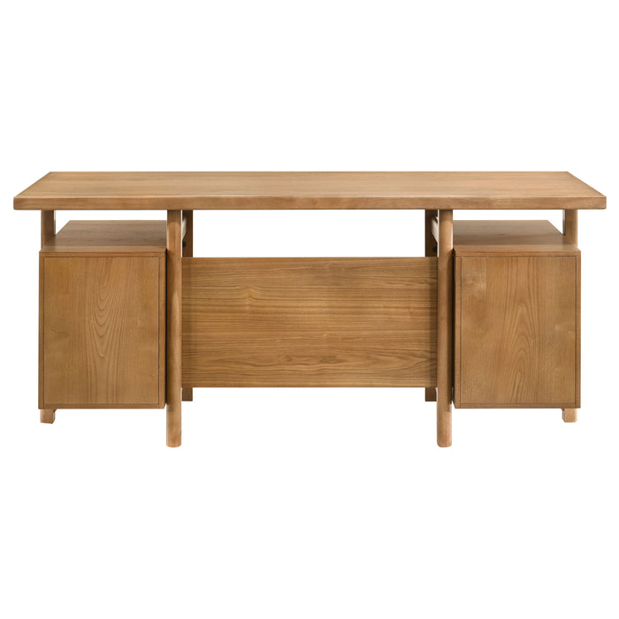 Roldan 69-inch 4-drawer Computer Desk with File Drawer Light Ash