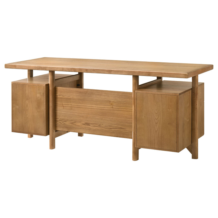 Roldan 69-inch 4-drawer Computer Desk with File Drawer Light Ash