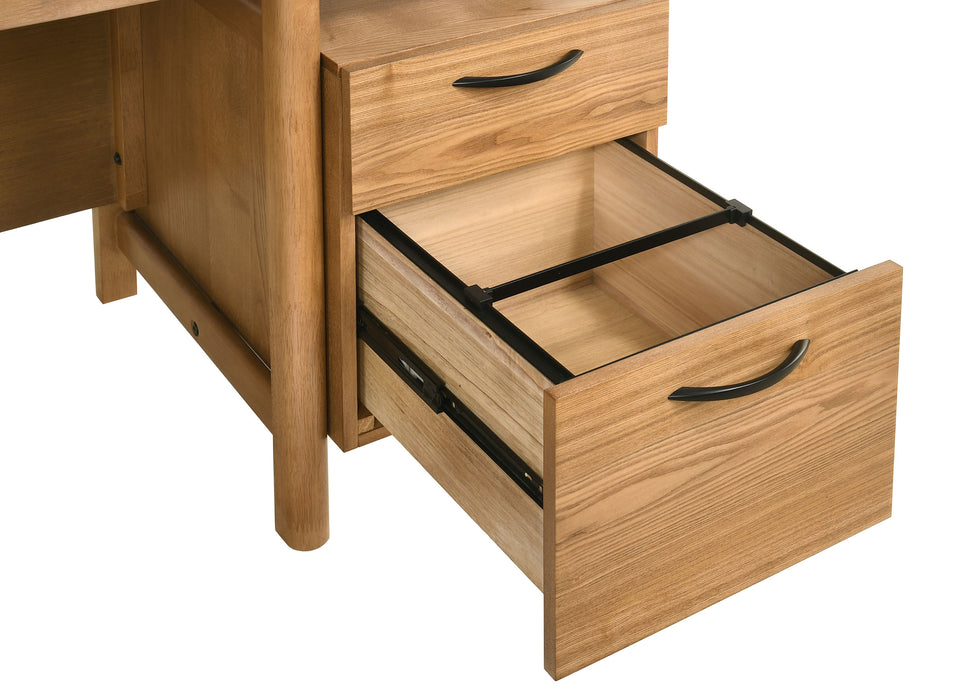 Roldan 69-inch 4-drawer Computer Desk with File Drawer Light Ash