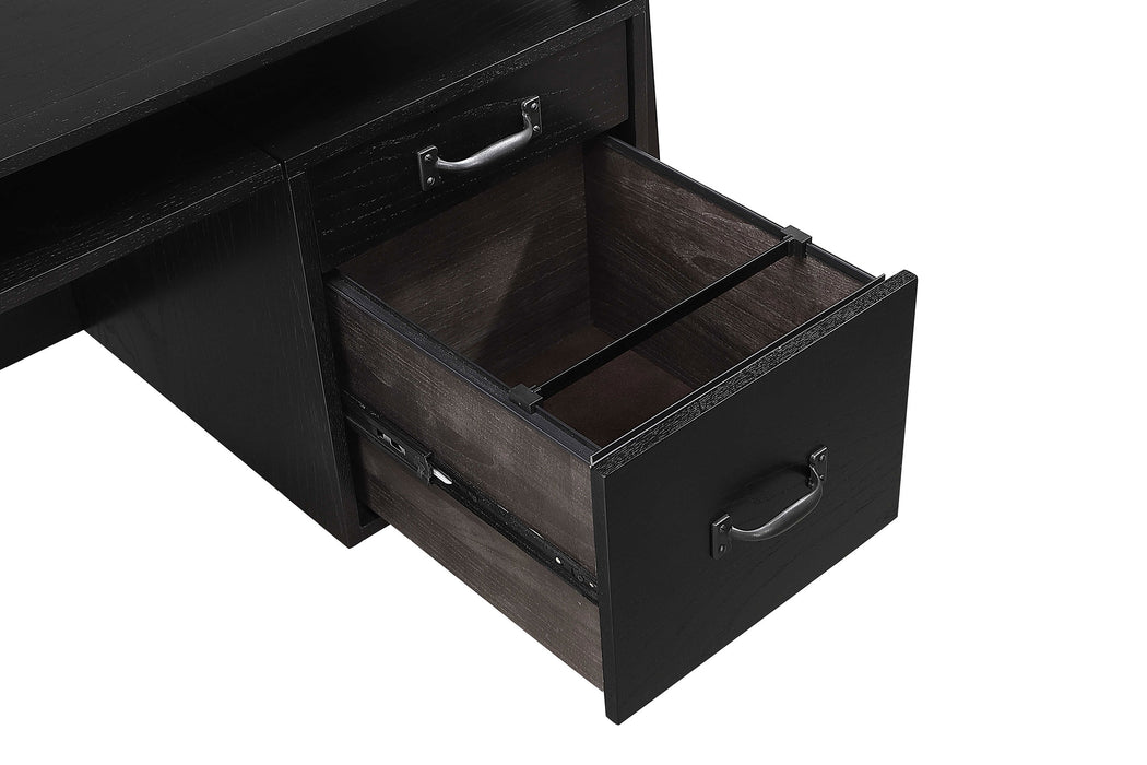 Goodson 64-inch 4-Drawer Double Pedestal Computer Desk Black