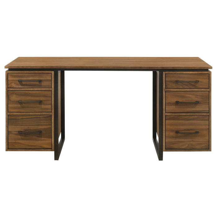 Berhalter 6-Drawer Double Pedestal File Computer Desk