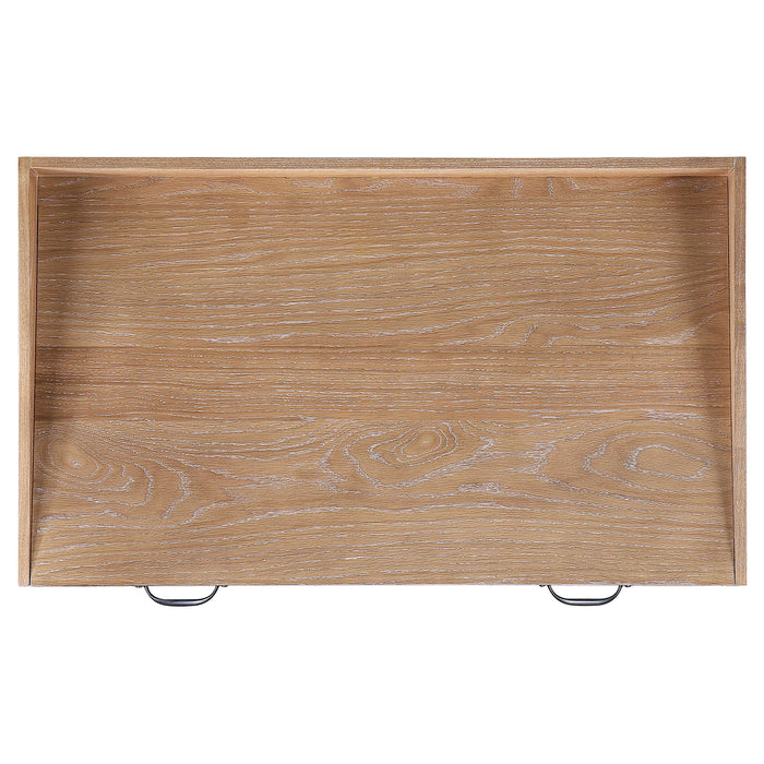 Fabian 38-inch Computer Desk with Keyboard Drawer Distressed Light Brown